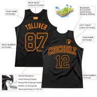 Custom Basketball Throwback Bay Jersey Black Authentic Orange Custom Basketball Throwback Bay Jersey Black Authentic Orange