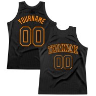 Custom Basketball Throwback Bay Jersey Black Authentic Orange