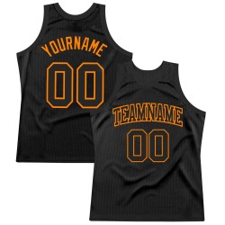 Custom Basketball Throwback Bay Jersey Black Authentic Orange
