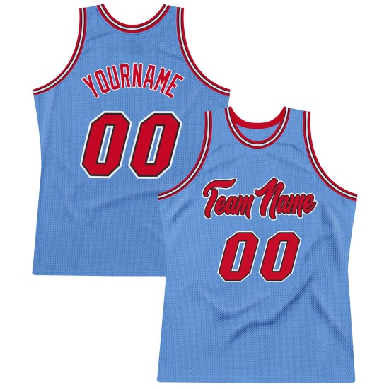 Basketball Light Throwback Red-Black Blue Jersey Authentic Custom Basketball Light Throwback Red-Black Blue Jersey Authentic Custom