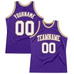 Jersey Purple Custom Basketball Throwback Authentic White-Old Gold Jersey Purple Custom Basketball Throwback Authentic White-Old Gold