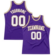 Jersey Purple Custom Basketball Throwback Authentic White-Old Gold
