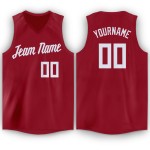 V-Neck White Basketball Maroon Jersey Custom V-Neck White Basketball Maroon Jersey Custom
