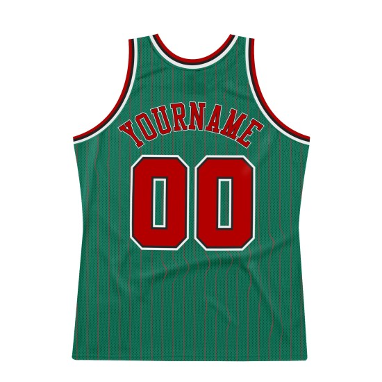 Jersey Red-Black Green Custom Pinstripe Authentic Red Basketball Kelly Jersey Red-Black Green Custom Pinstripe Authentic Red Basketball Kelly