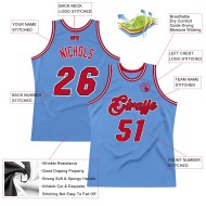 Basketball Light Throwback Red-Black Blue Jersey Authentic Custom