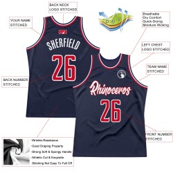 Throwback Authentic Navy Jersey Custom Basketball Red-White Throwback Authentic Navy Jersey Custom Basketball Red-White