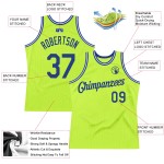 Green Custom Royal-White Neon Throwback Authentic Basketball Jersey Green Custom Royal-White Neon Throwback Authentic Basketball Jersey