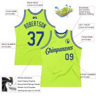 Green Custom Royal-White Neon Throwback Authentic Basketball Jersey