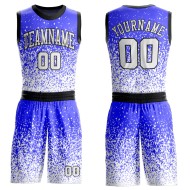 Jersey Round Sublimation White-Black Suit Custom Basketball Neck Purple