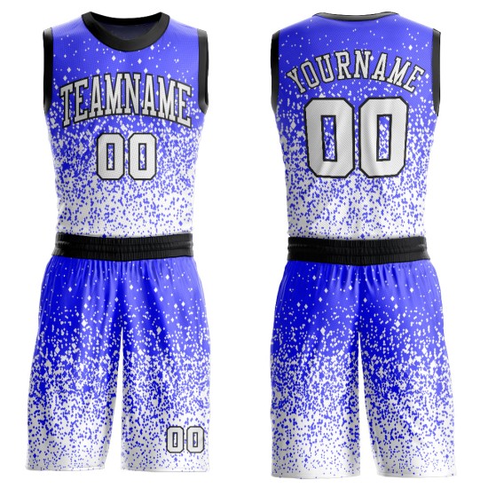 Jersey Round Sublimation White-Black Suit Custom Basketball Neck Purple Jersey Round Sublimation White-Black Suit Custom Basketball Neck Purple