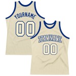 Authentic Cream Throwback Custom Basketball Cream-Royal Jersey Authentic Cream Throwback Custom Basketball Cream-Royal Jersey