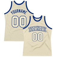 Authentic Cream Throwback Custom Basketball Cream-Royal Jersey