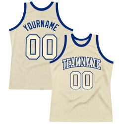 Authentic Cream Throwback Custom Basketball Cream-Royal Jersey