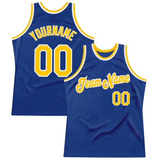 Basketball Jersey Royal Gold-White Throwback Custom Authentic Basketball Jersey Royal Gold-White Throwback Custom Authentic