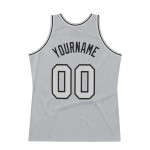 Basketball Jersey Gray Authentic Gray-Black Custom Throwback Basketball Jersey Gray Authentic Gray-Black Custom Throwback