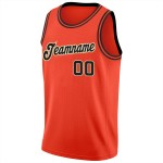 Basketball Custom Round Orange Black-Cream Neck Jersey Rib-Knit Basketball Custom Round Orange Black-Cream Neck Jersey Rib-Knit