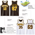 Basketball Reversible Suit Gold-White Jersey Brown Side Sublimation Double Custom Basketball Reversible Suit Gold-White Jersey Brown Side Sublimation Double Custom