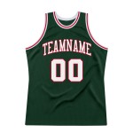 Authentic White-Red Basketball Hunter Jersey Custom Green Throwback Authentic White-Red Basketball Hunter Jersey Custom Green Throwback