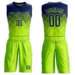Neon Suit Neck Round Sublimation Jersey Green Custom Navy Basketball Neon Suit Neck Round Sublimation Jersey Green Custom Navy Basketball
