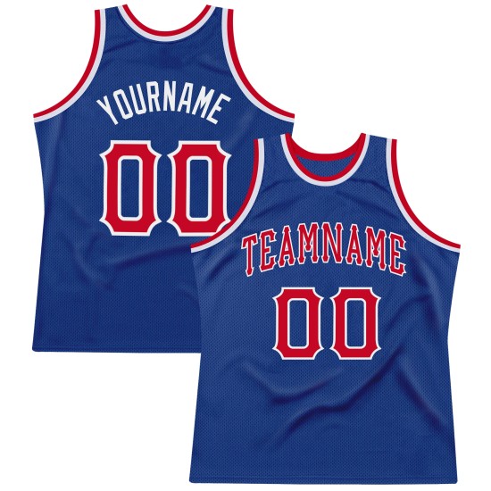Basketball Red-White Custom Throwback Authentic Jersey Royal Basketball Red-White Custom Throwback Authentic Jersey Royal