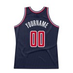 Throwback Authentic Navy Jersey Custom Basketball Red-White Throwback Authentic Navy Jersey Custom Basketball Red-White