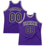 Black-White Custom Black Authentic Jersey Pinstripe Purple Basketball Black-White Custom Black Authentic Jersey Pinstripe Purple Basketball