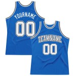 Blue Throwback Authentic Jersey Custom White-Black Basketball Blue Throwback Authentic Jersey Custom White-Black Basketball