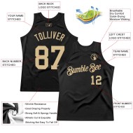 Basketball Vegas Gold Custom Jersey Black Throwback Authentic