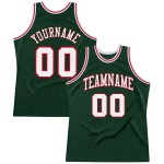 Authentic White-Red Basketball Hunter Jersey Custom Green Throwback Authentic White-Red Basketball Hunter Jersey Custom Green Throwback