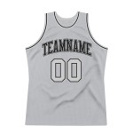 Basketball Jersey Gray Authentic Gray-Black Custom Throwback Basketball Jersey Gray Authentic Gray-Black Custom Throwback