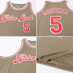 Olive To Salute Basketball Authentic Service Red-White Custom Throwback Jersey Olive To Salute Basketball Authentic Service Red-White Custom Throwback Jersey