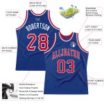 Basketball Red-White Custom Throwback Authentic Jersey Royal Basketball Red-White Custom Throwback Authentic Jersey Royal