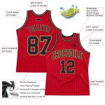 Black Basketball Jersey Black-Old Authentic Red Custom Pinstripe Gold Black Basketball Jersey Black-Old Authentic Red Custom Pinstripe Gold