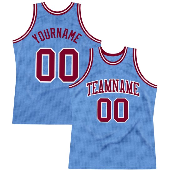 Authentic Throwback Maroon-White Jersey Basketball Blue Custom Light Authentic Throwback Maroon-White Jersey Basketball Blue Custom Light