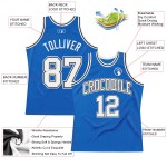 Blue Throwback Authentic Jersey Custom White-Black Basketball Blue Throwback Authentic Jersey Custom White-Black Basketball