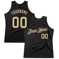 Basketball Vegas Gold Custom Jersey Black Throwback Authentic