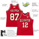 Red Throwback Authentic Cream-Black Jersey Basketball Custom Red Throwback Authentic Cream-Black Jersey Basketball Custom