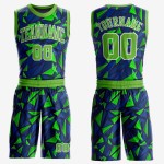 Sublimation Round Basketball Green-White Neon Neck Suit Custom Jersey Royal Sublimation Round Basketball Green-White Neon Neck Suit Custom Jersey Royal