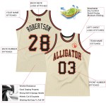 Cream Authentic Custom Black-Orange Jersey Basketball Throwback Cream Authentic Custom Black-Orange Jersey Basketball Throwback