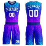 Neck Suit Pink Custom Royal Basketball Light Sublimation Jersey Round Blue-Hot White Neck Suit Pink Custom Royal Basketball Light Sublimation Jersey Round Blue-Hot White