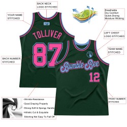 Hunter Authentic Custom Jersey Blue Green Throwback Pink-Light Basketball Hunter Authentic Custom Jersey Blue Green Throwback Pink-Light Basketball