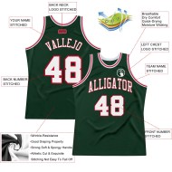 Authentic White-Red Basketball Hunter Jersey Custom Green Throwback
