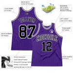 Black-White Custom Black Authentic Jersey Pinstripe Purple Basketball Black-White Custom Black Authentic Jersey Pinstripe Purple Basketball