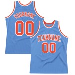 Jersey Authentic Basketball Custom Light Orange-White Throwback Blue Jersey Authentic Basketball Custom Light Orange-White Throwback Blue