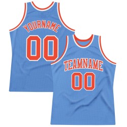 Jersey Authentic Basketball Custom Light Orange-White Throwback Blue