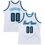 Throwback Jersey Black-Blue Basketball White Custom Authentic Throwback Jersey Black-Blue Basketball White Custom Authentic