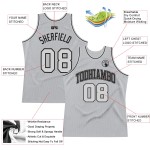 Basketball Jersey Gray Authentic Gray-Black Custom Throwback Basketball Jersey Gray Authentic Gray-Black Custom Throwback