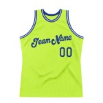 Green Custom Royal-White Neon Throwback Authentic Basketball Jersey Green Custom Royal-White Neon Throwback Authentic Basketball Jersey