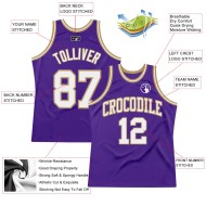 Jersey Purple Custom Basketball Throwback Authentic White-Old Gold