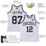 Basketball Jersey Pinstripe Black-Gray Custom Authentic Black White Basketball Jersey Pinstripe Black-Gray Custom Authentic Black White